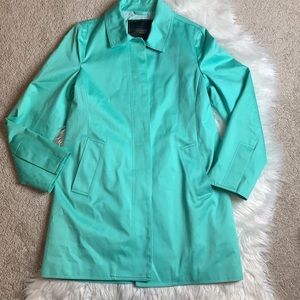 Coach Mint Green Long Button Up Coat/Jacket